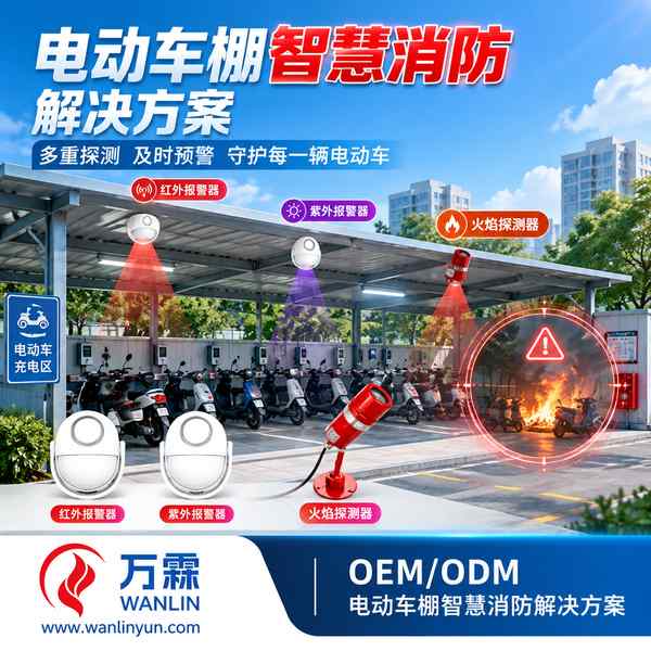 衡水东南亚物业联盟采购方对接电动自行车充电棚电气火灾监控系统源头厂家项目现场 — 电动车棚智慧消防设备出口交付