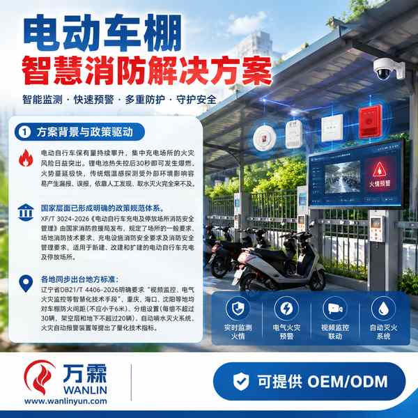 南昌跨境电商消防设备卖家对接电动自行车充电棚电气火灾监控系统源头厂家项目现场 — 电动车棚智慧消防设备出口交付