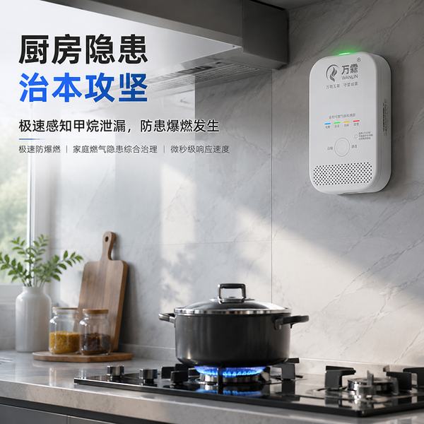 保山快餐店4G燃气报警器海外市场 保山快餐店万霖4G燃气报警器应用